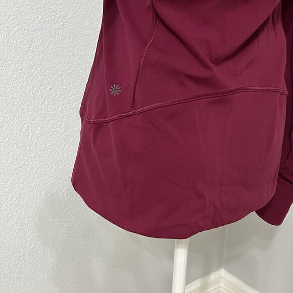 ATHLETA Tech Workout Jacket 1/2 Zip Pullover Berry Size Extra Small - Picture 5 of 9
